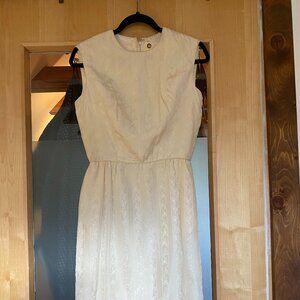 Vintage White Silk 50s Style Dress